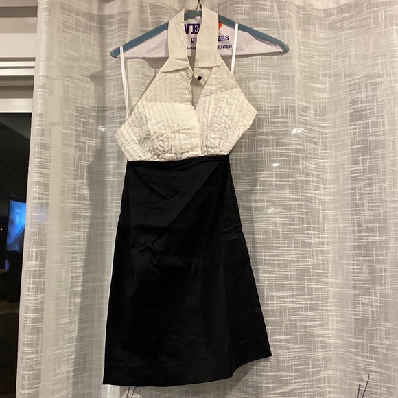 Halter dress black & white - Picture 1 of 4